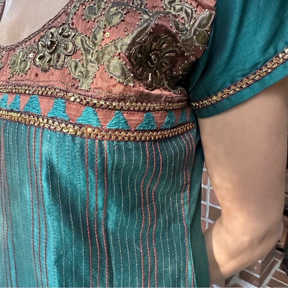 Green Indian Tunic/Kurta, Size S View 4
